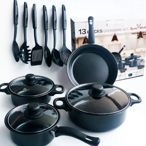 SET DE COCINA ROYAR MARK COLOR NEGRO.